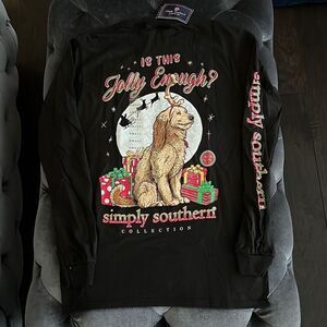 Simply Southern long sleeve holiday Christmas shirt NWT‎